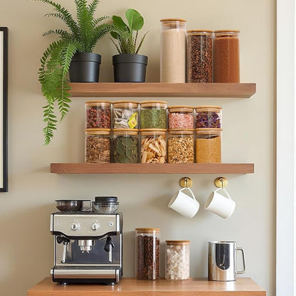 ComSaf 0.8 Qt Glass Food Storage Jars Set of 6, Pantry Organization Jar - Image 5