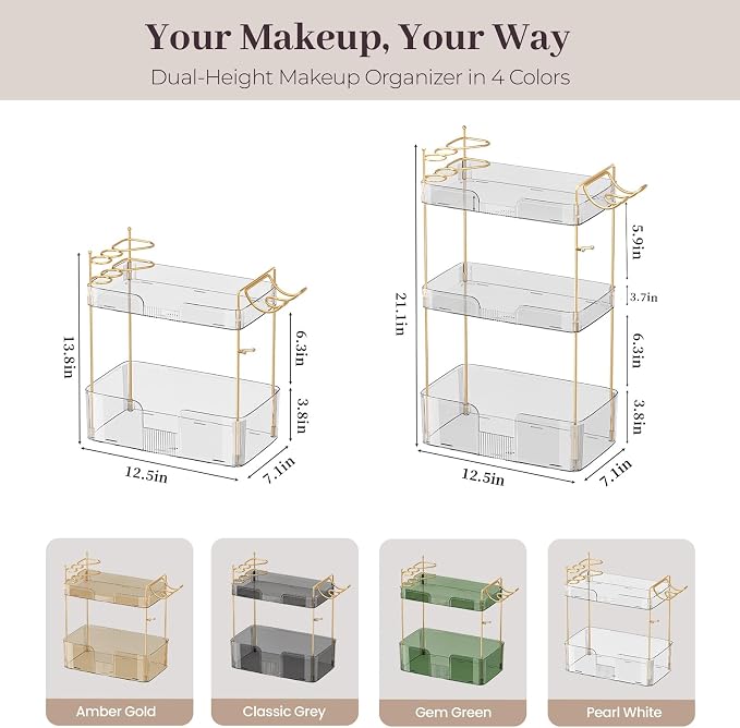 Bathroom Counter Organizer Countertop, 3 Tier Makeup Perfume Storage - Image 6