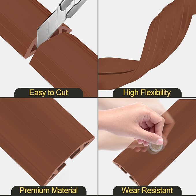 MYFAMIREA 20FT Floor Cord Cover Heavy Duty Cable Cover Protector 3 Channels - Image 4