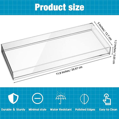 Maitys 3 Pcs Acrylic Vanity Tray Bathroom Tray - Image 2