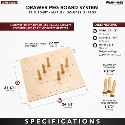 Rev-A-Shelf Trimmable Pegboard Drawer Divider Organizer, Trim to Fit Wooden - Image 5