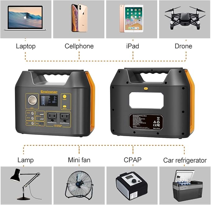 Enginstar Solar Generator, 296Wh Portable Power Station, 110V Pure Sine Wave - Image 9