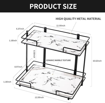 2 Tier Bathroom Cabinet Countertop Organizer Perfume Lipstick Makeup Organizer - Image 2