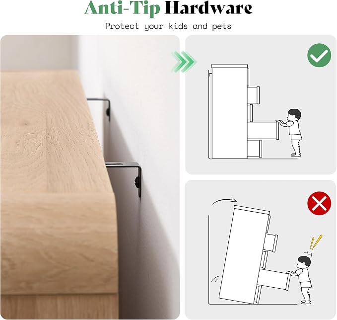 AMERLIFE 5 Drawer Dresser for Bedroom, Anti-Tip Kit, Wood Cabinet Organizer for - Image 6