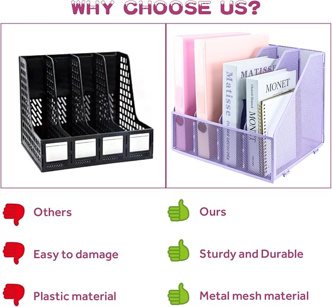 Desk Organizers, Metal Magazine File Holder - Image 4