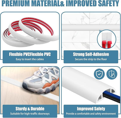 Floor Cord Covers for Wires 20FT Cable Hider Wire Coverr Self Adhesive Cord - Image 3
