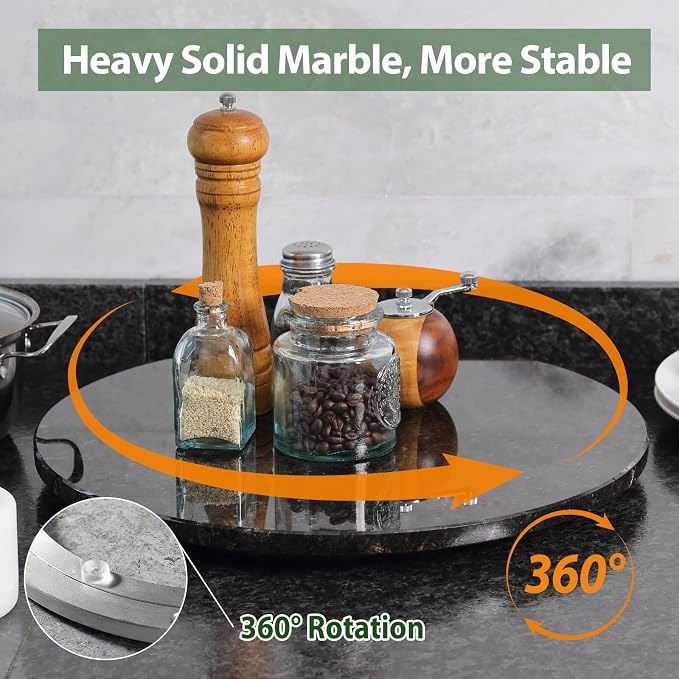 Marble Lazy Susan, 16 in Lazy Susan Turntable Organizer - Image 7