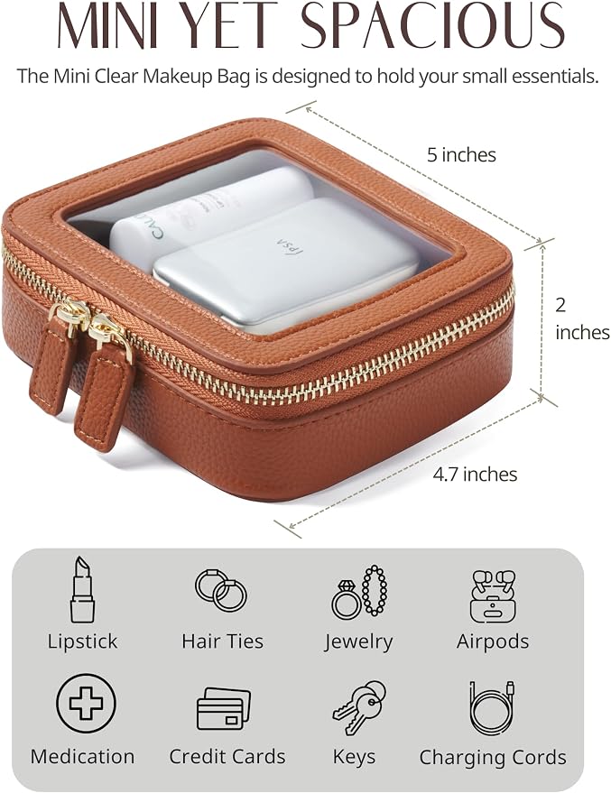 Popvibe Clear Makeup Bag Travel Cosmetic Case Transparent Toiletry Bag - Image 6