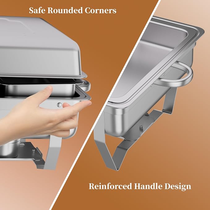 Chafing Dishes Buffet Set for Food Warming and Serving, 11QT Stainless Steel - Image 6