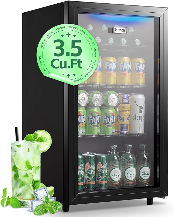 WANAI Beverage Refrigerator Cooler 3.5 Cu.Ft, 120 Can Mini Small Fridge by WANAI%C2%AE