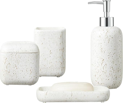 4-Pieces Bathroom Accessory Set Hight Quality Polyresin Ensemble-Lotion - Image 2