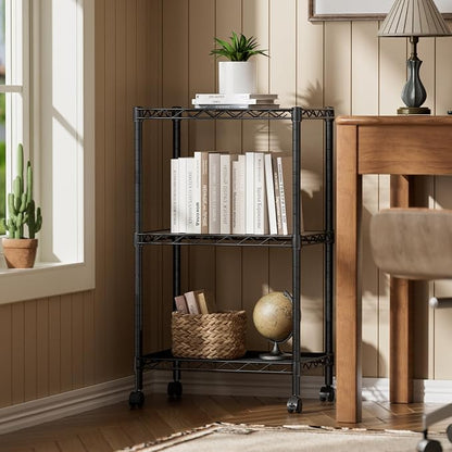 SINGAYE 3 Small Shelves Storage Shelf Wire Shelving Unit Metal Shelf Adjustable - Image 2