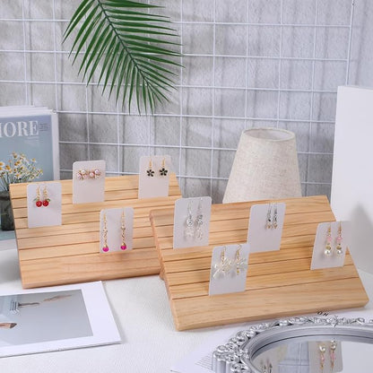 2 Pcs Natural Wood Earring Display Stands - Image 6