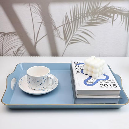 Spsyrine Light Blue Decorative Tray, Elegant Plastic Serving Tray - Image 6