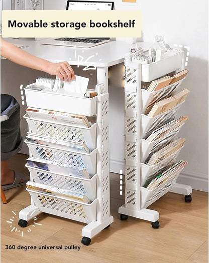 Movable Bookshelf, Portable Bookshelf, Storage Organizer Shelf, Suitable - Image 2