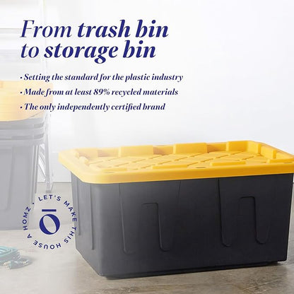 HOMZ 4-Pack Durabilt Tote, Heavy Duty Plastic Storage Bins - Image 3