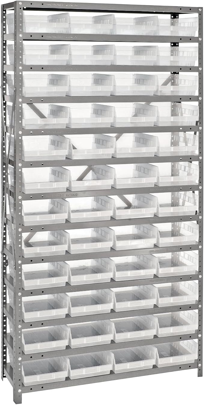 Quantum Storage Systems 1275-107CL Solid Heavy Duty 13 Shelves 48 Economy Clear by QuantumStorageSystems