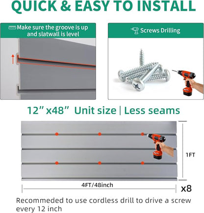 Slatwall Panels 4'x8' Garage Slat Wall Storage Systems - Image 6