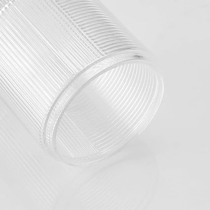 Clear Transparent Apothecary Ribbed Geometric Etched Glass Jar W/Matte Black - Image 7