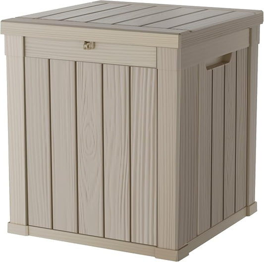 50 Gallon Deck Box, Resin Outdoor Indoor Waterproof Storage Box, Lockable by Kdymod
