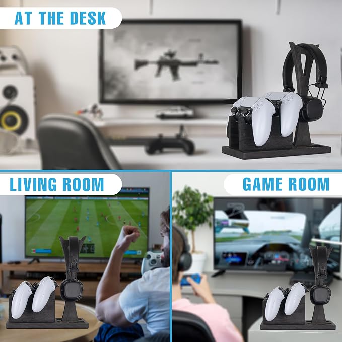 Gamer Gifts for Men Teenage Boy Controller Holder & Headphone Stand, Stylish - Image 3