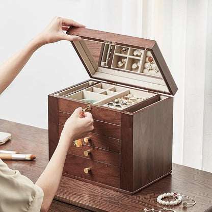 Black Walnut Wooden Jewelry Box, Wood Jewelry Organizer - Image 6