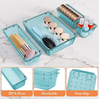 25 PCS Plastic Drawer Organizer Set, 4-Size Versatile Organizer Trays & storage - Image 3