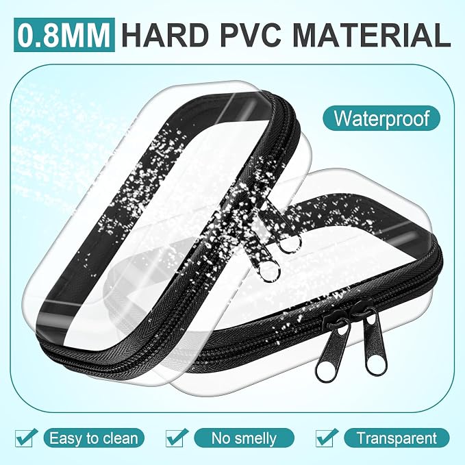 Sanwuta 6 Pcs Clear Hard Zipper Case Hard Plastic Zipper Pouches Transparent - Image 4