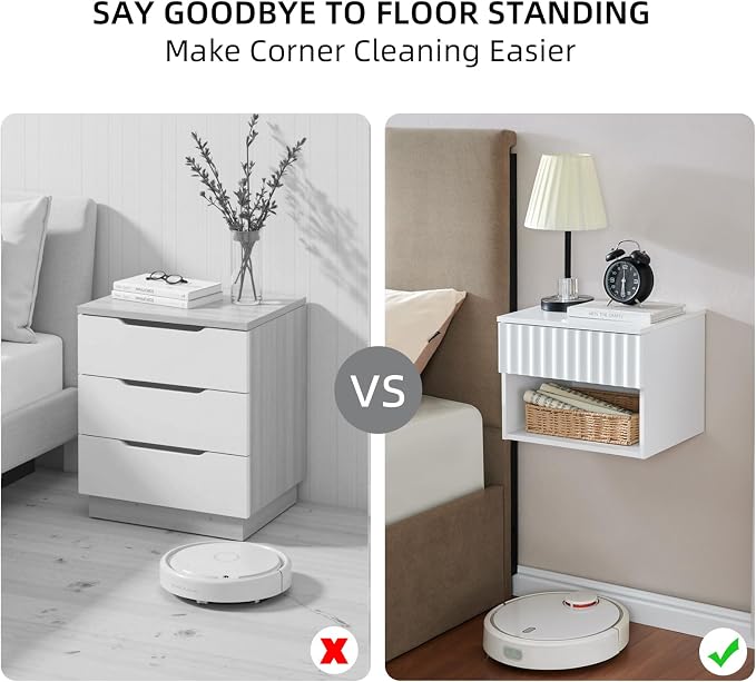 Floating Nightstand with Fluted Drawer - Image 4