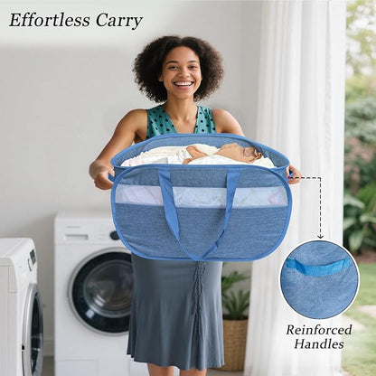 100L Mesh Pop Up Laundry Hampers - Image 6