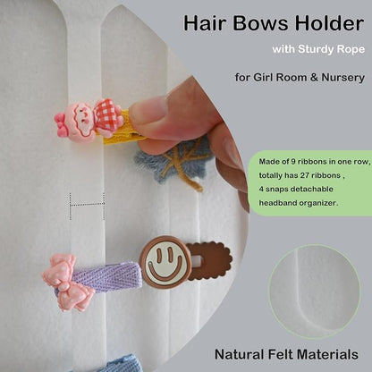 Hair Bows Holder & Organizer for Girls, Wall Hanging Baby Hair Accessory - Image 3