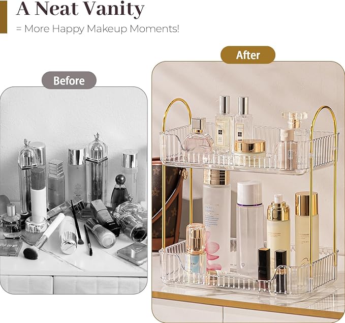 Aveniee Bathroom Counter Organizer, 2 Tier Perfume Skin Care Countertop Storage - Image 6