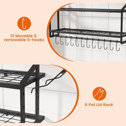 VOPEAK 30" Pot Rack Wall Mounted - Image 6