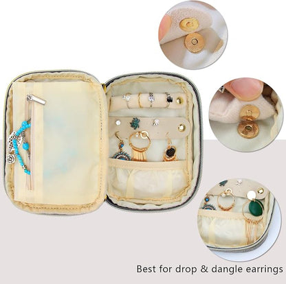 Teamoy Small Jewelry Travel Case, Portable Jewelry Organizer Bag - Image 3