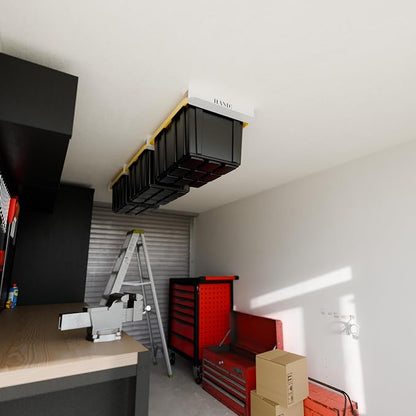HANDT Overhead Garage Storage Rack, Connectable Heavy Duty Metal Ceiling Rails - Image 2