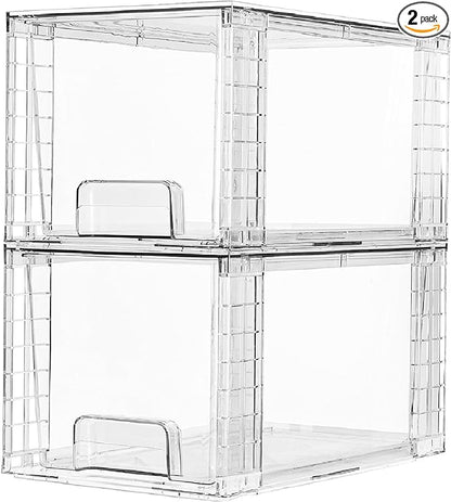 Vtopmart 2 Pack Large Stackable Storage Drawers, Easily Assemble by Vtopmart