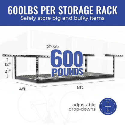 SafeRacks 4ft x 8ft Overhead Garage Storage Rack 2 Rack Pack - Image 6