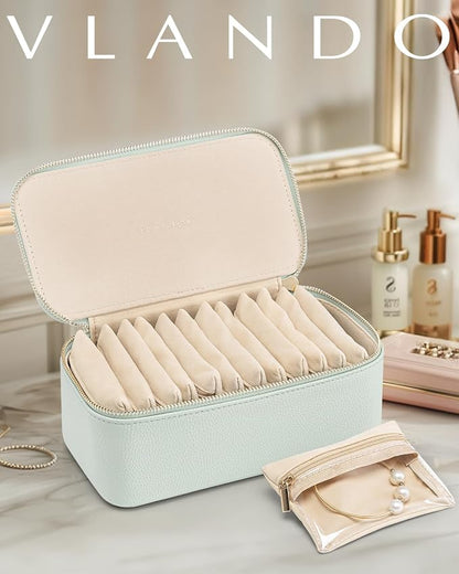 Vlando Jewelry Organizer with 12 Velvet Jewelry Bags Travel Jewelry Case - Image 5