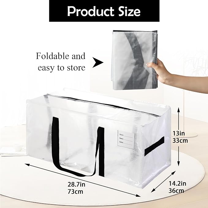 6 Pack Heavy Duty Extra Large Moving Bags - Image 2