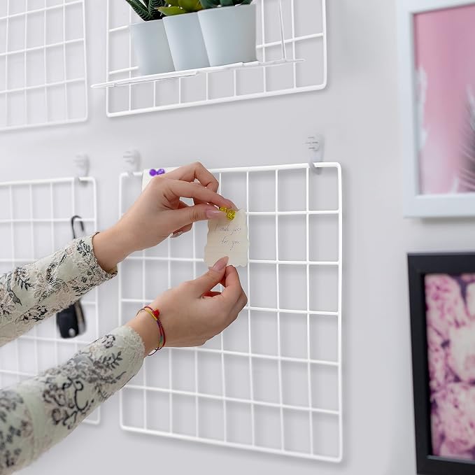 2 Pack Wire Wall Grid Panel | Photos & Pictures Display Grid Wall Panels | White - Image 4