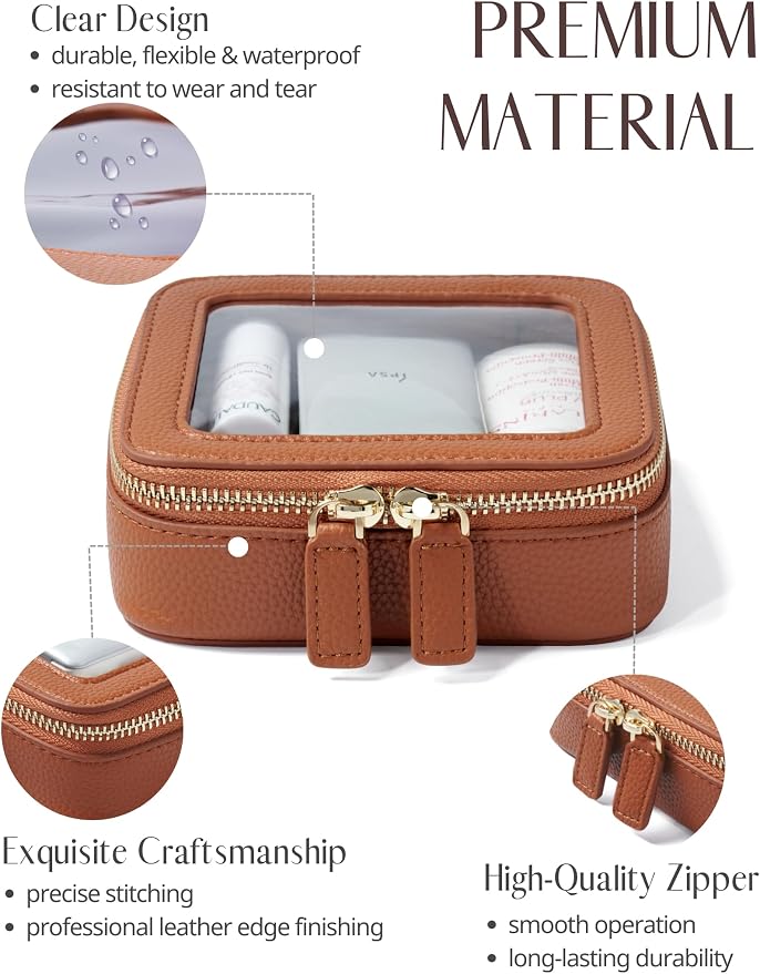 Popvibe Clear Makeup Bag Travel Cosmetic Case Transparent Toiletry Bag - Image 2
