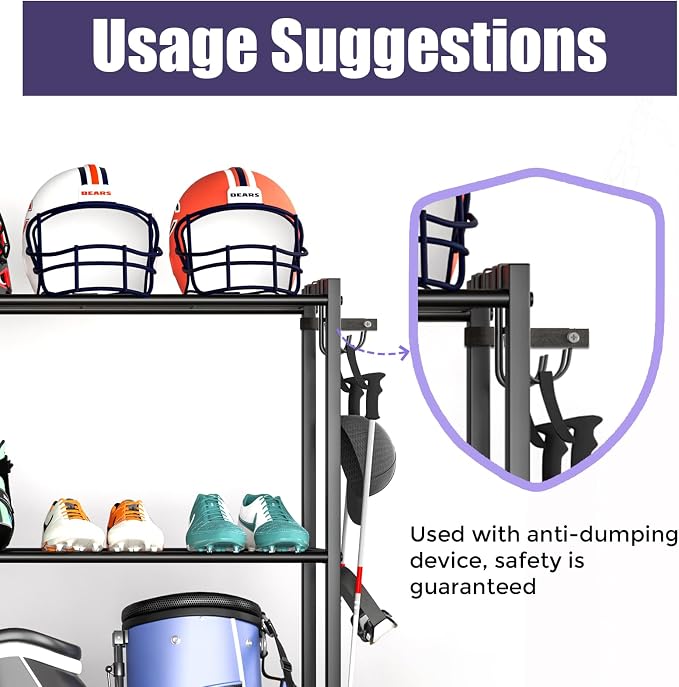 Sports Equipment Organizer, Heavy Duty Golf Bags Stand, Extra Large Ball - Image 6