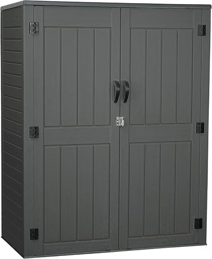 EHHLY Vertical Resin Storage Shed, 60 Cuft Garden Tool Sheds & Outdoor Storage by EHHLY
