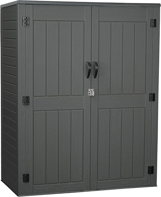 EHHLY Vertical Resin Storage Shed, 60 Cuft Garden Tool Sheds & Outdoor Storage by EHHLY