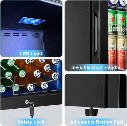 Beverage Refrigerator 126 Can, Mini Beverage Fridge Small Beverage Cooler - Image 6