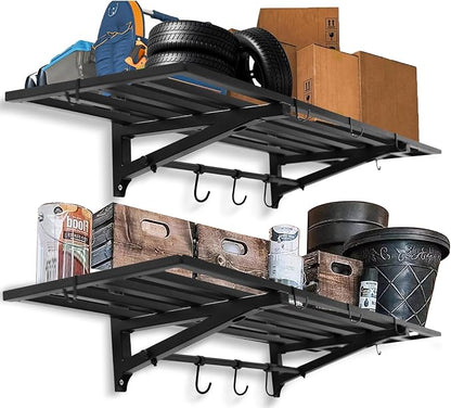 2-Pack 1.6X4 FT Garage Shelving Wall Mounted Holds Up to 800 Lbs Heavy Duty by LEEKIMID