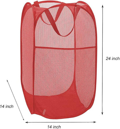 Larpur Popup Mesh Laundry Basket, Collapsible and Portable Clothes Washing - Image 2