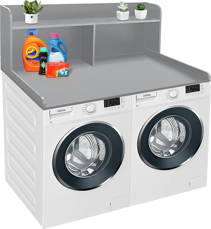 Royxen 2-Tier Washer Dryer Countertop, 19.5"H Wood Washer and Dryer Topper by Royxen