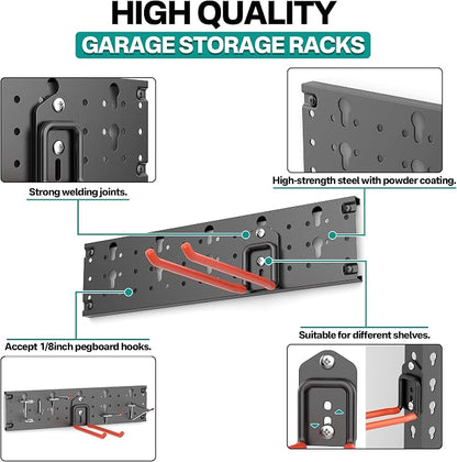 EVERHANGER Garage Tool Storage Organizer Wall Mount, Versatile Garden Tool Rack - Image 6