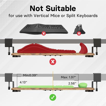 BONTEC KMT01-PJ Under Desk Keyboard Tray, Pull-Out Keyboard & Mouse Platform - Image 6